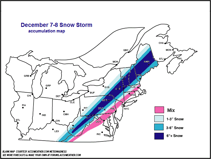 Northeast Snow probabilities